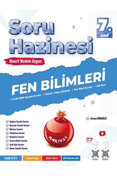 Nartest Yayınları 7.SINIF YENİ MAARİF MODEL SORU HAZİNESİ FEN BİLİMLERİ SORU ...