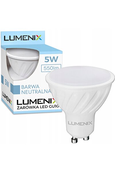 NO BRAND 6x corp de iluminat pătrat din sticlă neagră + bec LED GU10 5W cu lu...
