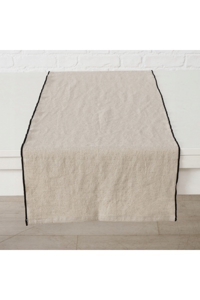 Boltze 40X140 CM ALBASTRU-Bej BUMBAC DECORATIV minimalist CU LAMINAȚIE JANEA