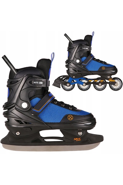 Nils Extreme Patine 2-în-1: Patine cu rotile și Patine de hochei pe gheață, r...