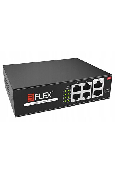 NO BRAND Switch POE 4+2 4xPOE 2xUplink 10/100Mbps 65W PoE+ pentru Camere POE ...