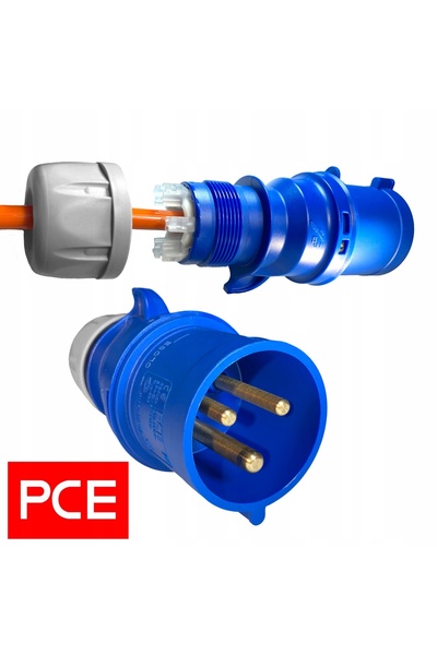 NO BRAND Adaptor prelungitor cauciucat H07RN-F 3x2,5 pentru camping, cu ștech...