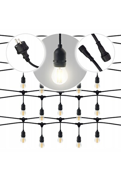 NO BRAND Ghirlandă luminoasă de grădină, impermeabilă, cu 20 de becuri LED de...
