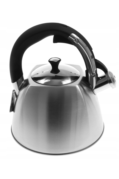 Klausberg Ceainic cu fluier 3 L, metal argintiu, pentru inducție