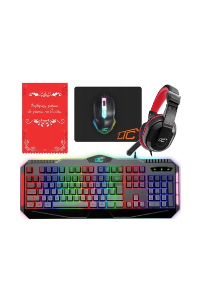 LTC TASTATURĂ MOUSEPAD MICROFON CĂȘTI SET CADOU GAMING 4 ÎN 1