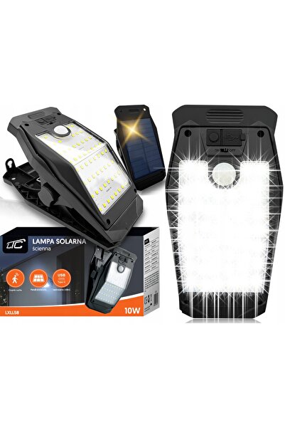 LTC Lampă solară portabilă cu clemă 10W, senzor de amurg, acumulator, 1000LM