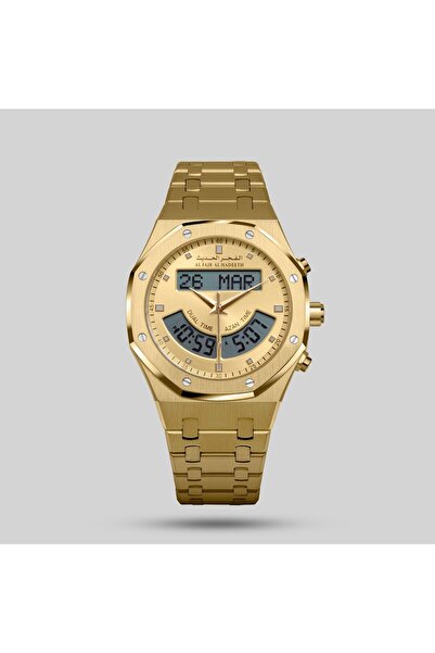 Generic Brand Modern Al333Gg Two Time Zone Steel Gold Silver Watch