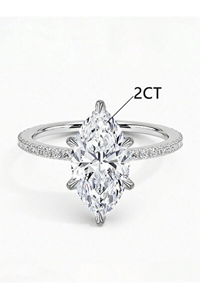 Choice5 6 Silver White 925 Sterling Silver Simple Classic 1-3Carat Horse Eye ...