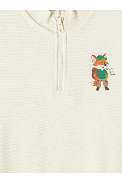 LC Waikiki Mock Neck Printed Boy's Sweatshirt