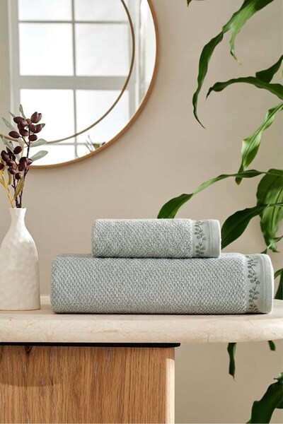 Özdilek Foglia Bath Towel Set (50X90Cm- 90X150Cm) -Green