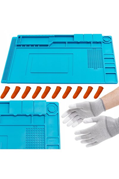 TECHREBAL Covoraș antistatic din silicon albastru 450x300mm TE-501 + Degetare...
