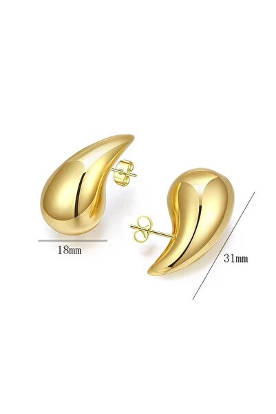 Choice Gold Large 925 Sterling Silver Hollow Water Drop Earrings European And...