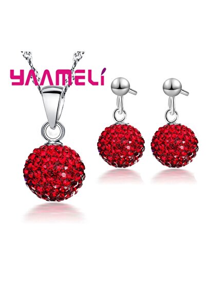 Choice14 Red 2 925 Sterling Silver Stamped Bridal Jewelry Sets Women Girls We...