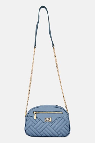 Cavalli Class Women Hardware Logo Cross Body Bag, Misty Blue
