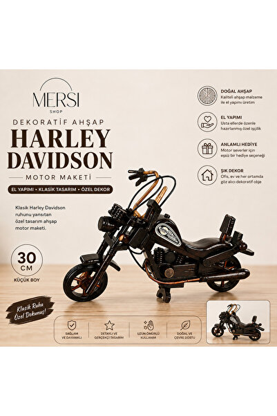 Mersi SHOP Dekoratif Ahşap Motor Maketi Küçük Boy El Yapımı Ofis Ev Masaüstü ...
