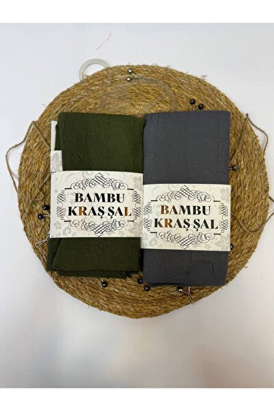 MELİSA AVM 2 Pieces of Bamboo Kraf Shawl with Sewn Edges