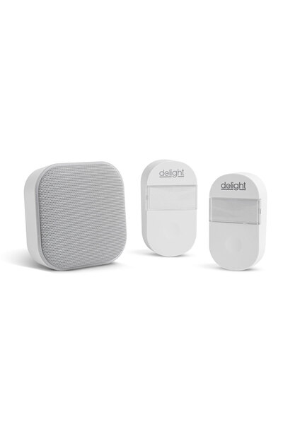 DELIGHT Sonerie wireless cinetică 2-în-1 cu lumină de noapte, 2 butoane, 150m...