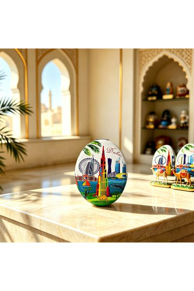 ARIANA Dubai Souvenir Folding Pocket Mirror, printed with Burj Khalifa & Palm...