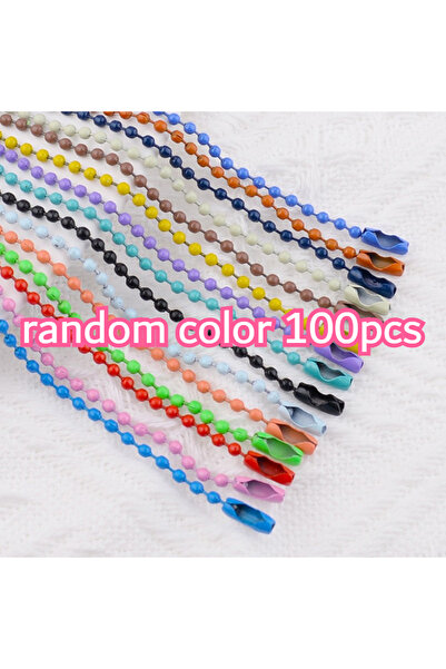Choice1 random color-100pcs 50/100pcs Ball Bead Chains Fits Key Chain/Dolls/L...