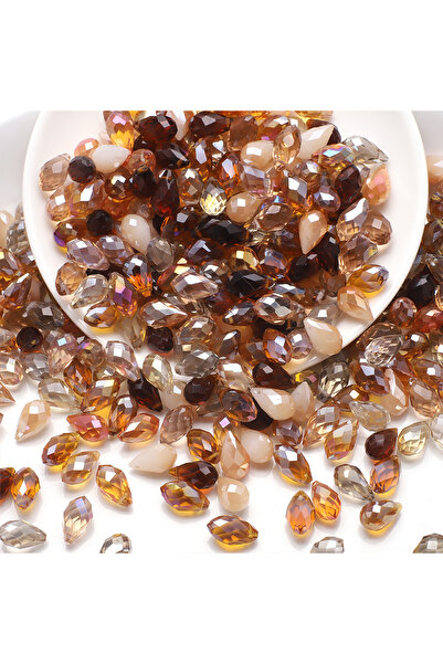Choice3 8x13MM 30pcs Brown 6x12/8x13mm Austria Horizontal Hole Multicolor Gla...