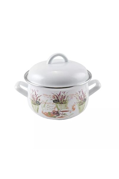 Perfect Home Lavandă cu capac emailat 16 cm, 1,8 L