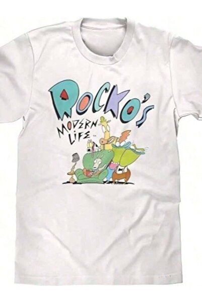 9JY تي شيرت رجالي من Veenajo Rocko's Modern Life بتصميم جرافيك - قطن ناعم، أك...