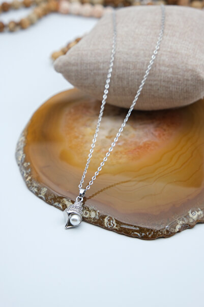 Serenite Collection Pearl Silver Color Zircon Necklace