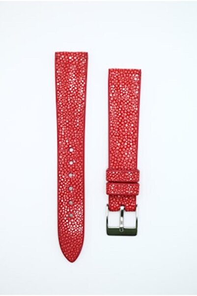 Atelier Uglai Watch strap made of stingray leather, red, Handmade by UGLAI, h...