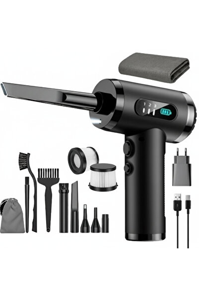 Generic Aspirator Portabil cu Suflantă Aer, USB, 6000mAh + Kit Auto Complet