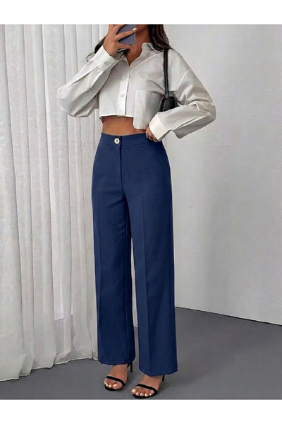 BORCKA TEKSTİL The Most Showy Fabric Pants of the Season, with a High-Waisted...