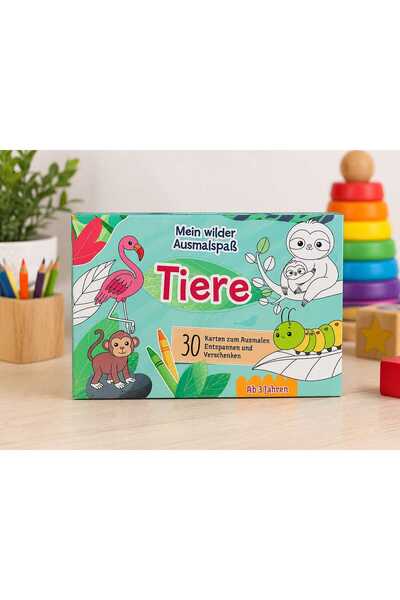 Generic Brand Set 30 carduri de colorat – Animale