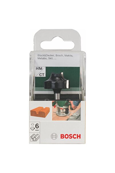 Bosch Round-edged wood groove router bit, R 6.3mm, 6mm shank, Hobby Line