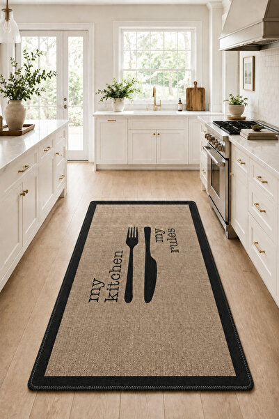 DECOVİST HOME Makinede yıkanabilir kaymaz taban leke tutmaz dijital mutfak ha...