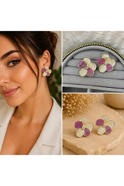 Bozhi Flower Earrings Steel Business Woman Style