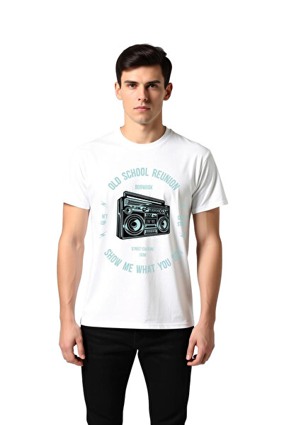 PayBuy Tricou pentru bărbați cu imprimeu Old School Boom-Box Music Nostalgia