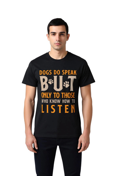 PayBuy Men's Dog Love Printed T-Shirt Special Message for Listeners Comfortab...