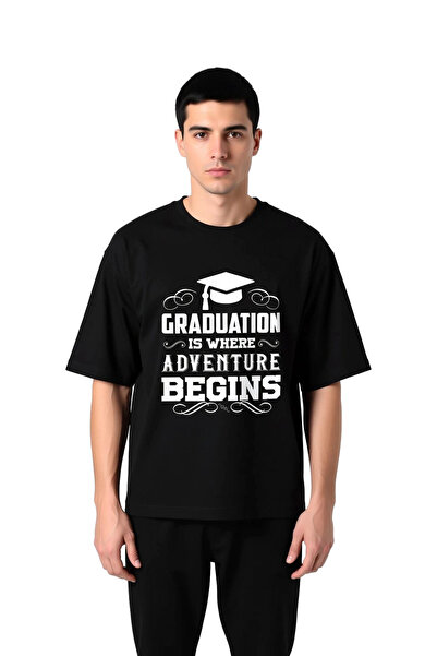 PayBuy Graduation Adventure Begins Printed Men's Oversize T-Shirt