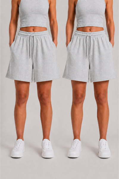 JULİA MODA Γυναικεία καθημερινά σορτς 2 τεμαχίων με κορδόνια, άνετο μοντέλο, ...