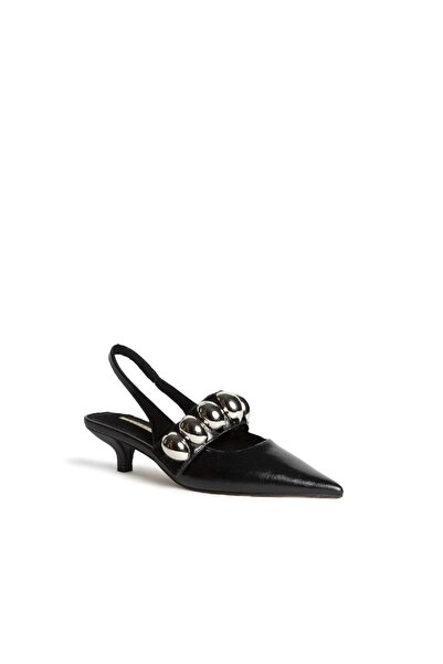 Corina Μαύρες Λουστρίνι Γόβες με χαμηλό τακούνι Slingback