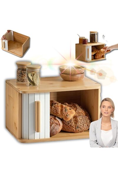 OEM Recipient alimentar din bambus, organizator pentru pâine, capacitate 15L,...
