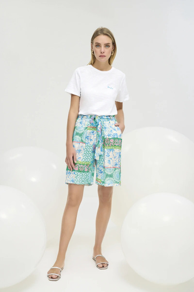 GİZZEY 21256 Women's Short Sleeve Shorts Set