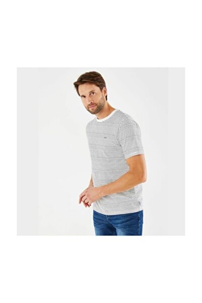 MEXX T-Shirt Ριγέ Άσπρη Μπλε Με Λαιμόκοψη