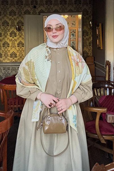 Madame Polo شال ليندن بنمط مميز - أصفر