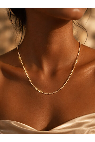 XUPING JEWELRY 14 K kararmaz çelik pul kolye