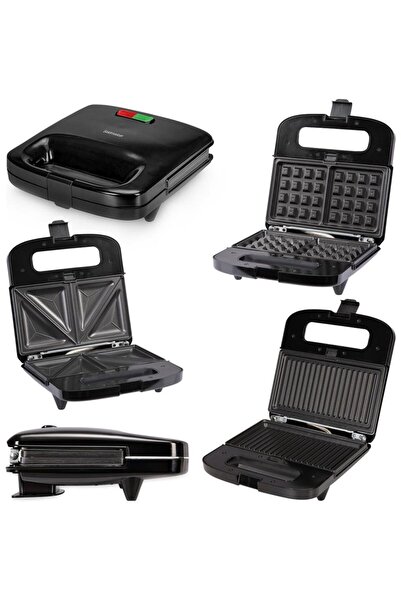 Altabi Trimax Toast Waffle Sandwich Maker 3 Different Plates 1000 W Gold Mas Ter