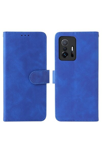 OEM Θήκη Πορτοφόλι με Βάση (με όψη δέρματος) για Xiaomi 11T / 11T Pro - Μπλε