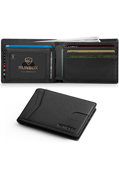 GENERAL RUNBOX Wallet for Men Slim Holder Leather RFID Blocking Small Thin Me...