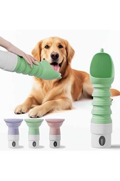 STARSTAR Portable dog water bottle 550ml leak-proof folding travel green