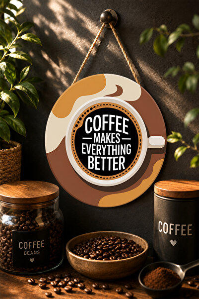 Mayeka It's Not a Good Day but Coffee Made My Day Mdf Round Wall Panel Coffee
