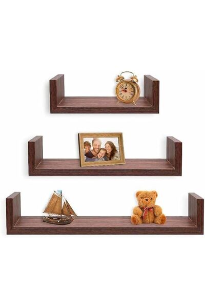 OVA U-Shaped Floating Mounted Shelves for Wall.(Black)